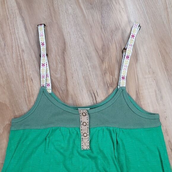 🔹️Free People Green Cinched Sleeveless Top Medium - Picture 3 of 10